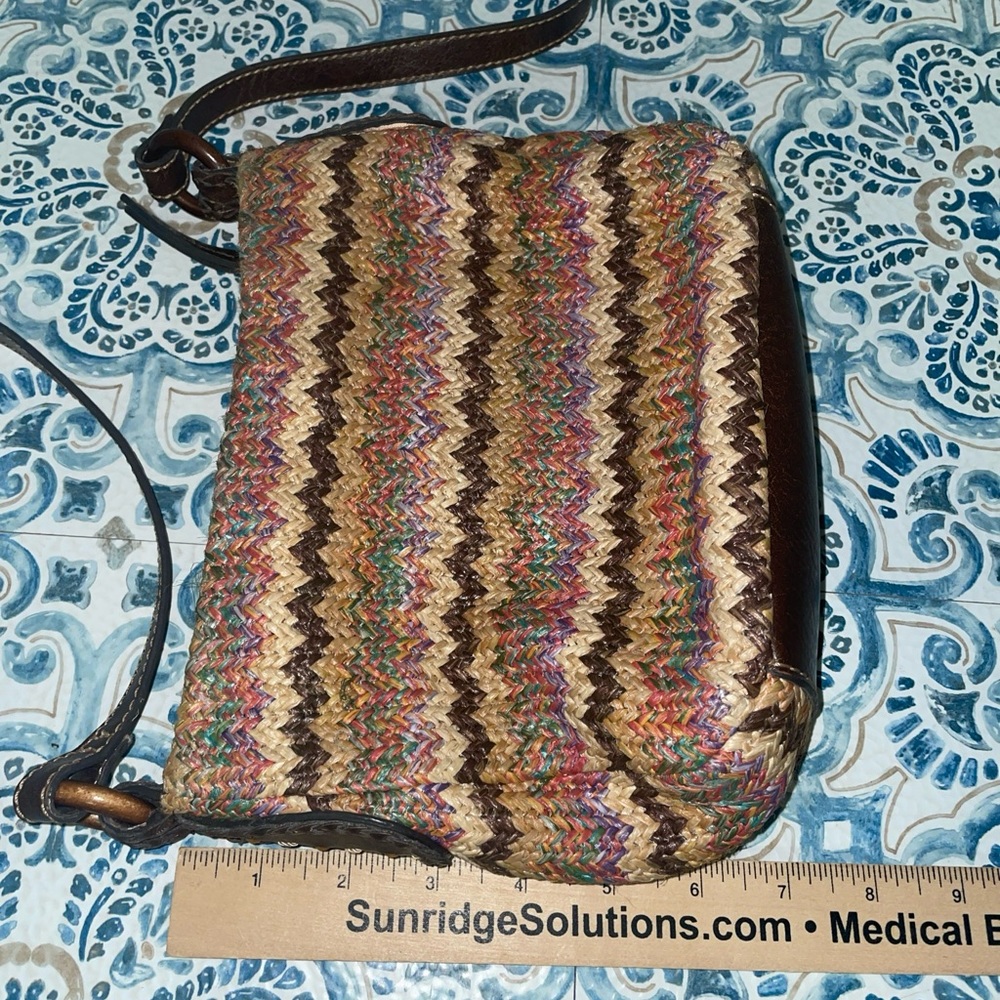 Fossil Key Per Multi Zig Zag Straw Woven Shoulder… - image 6